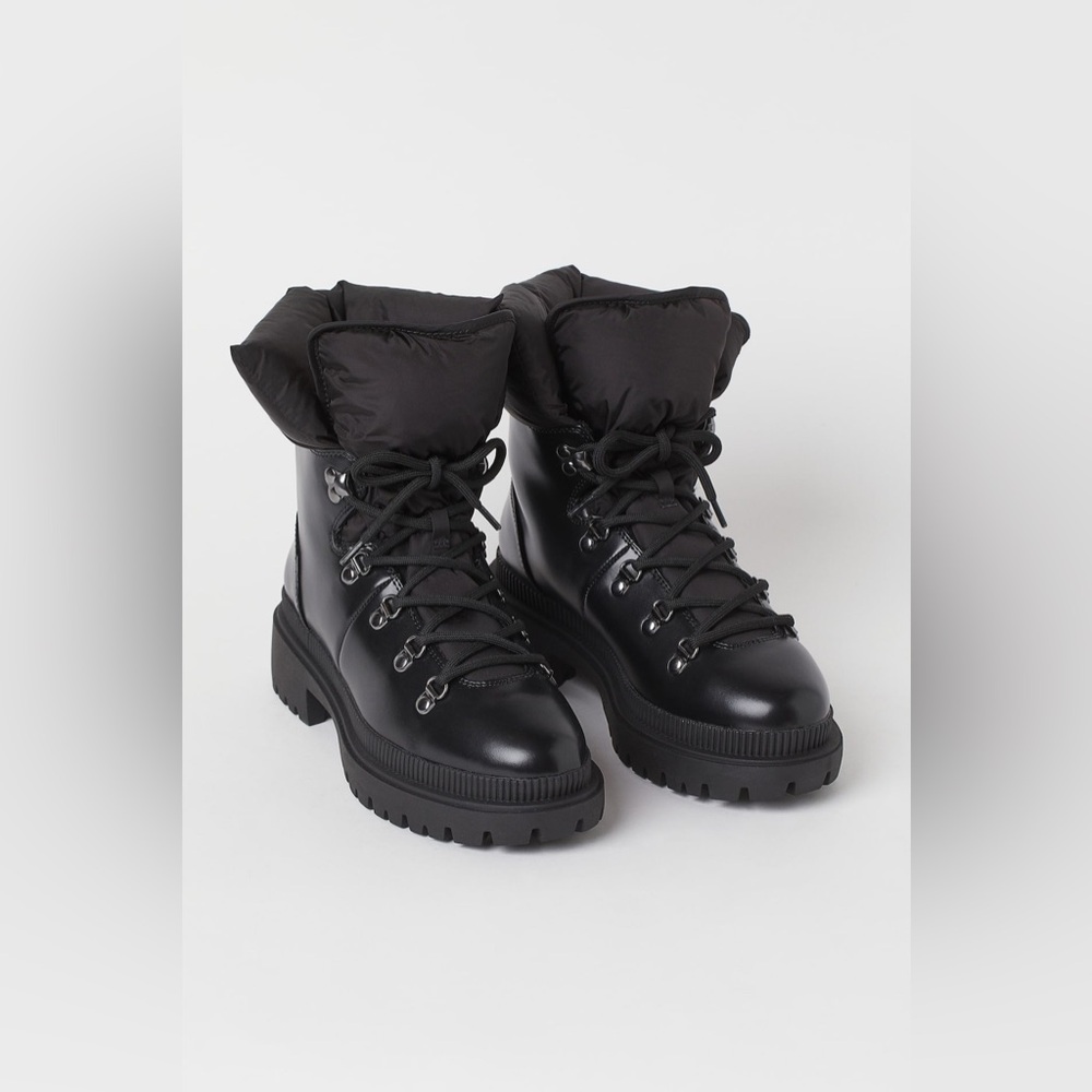 & Other Stories Women's Black Lace-Up Boots, Size US8 (EUR39)